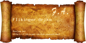 Flikinger Arika névjegykártya
